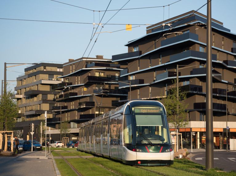 Bonde no caminho de Estrasburgo para Kehl 