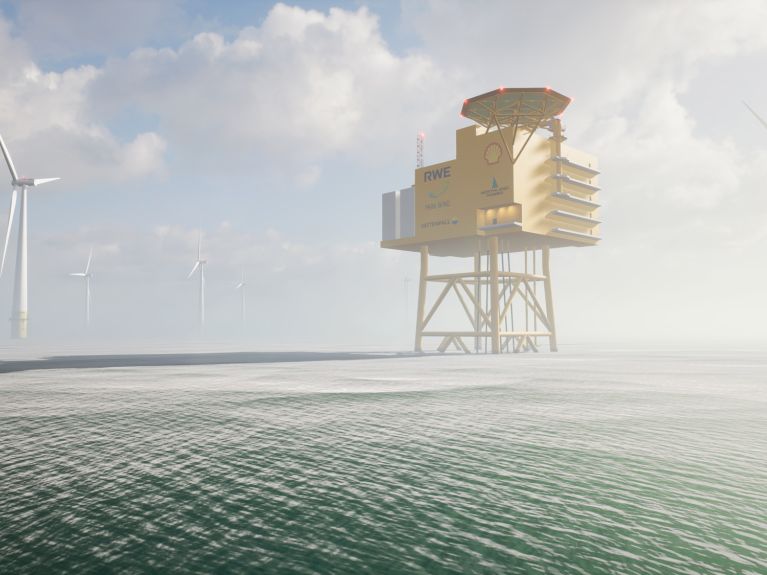 Modelo de uma usina combinada de energia eólica e hidrogênio. Modelo de uma usina combinada de energia eólica e hidrogênio.