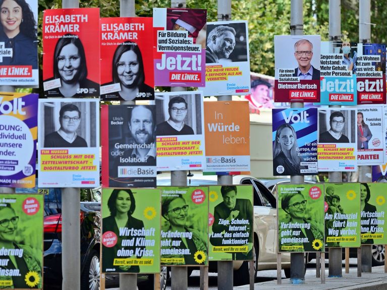 Election campaign in Germany: posters on a street in Heidelberg