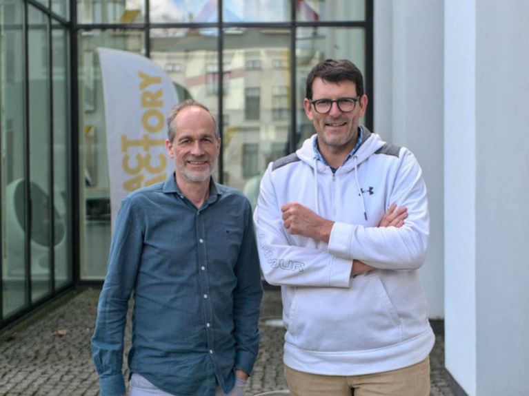 Startup kurucusu Hasso von Kietzell (l.) ve Axel Nissler 
