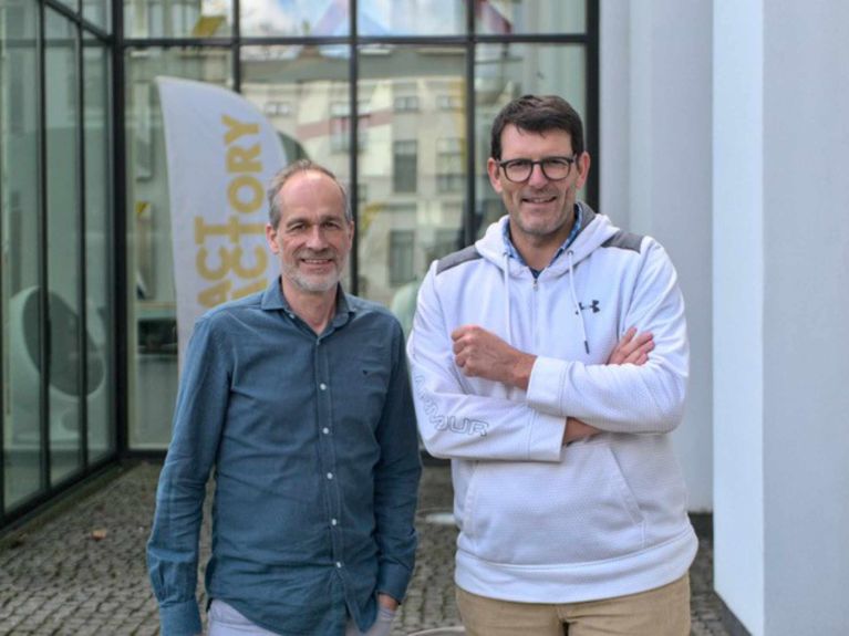 Start-up founders Hasso von Kietzell (left) and Axel Nissler 