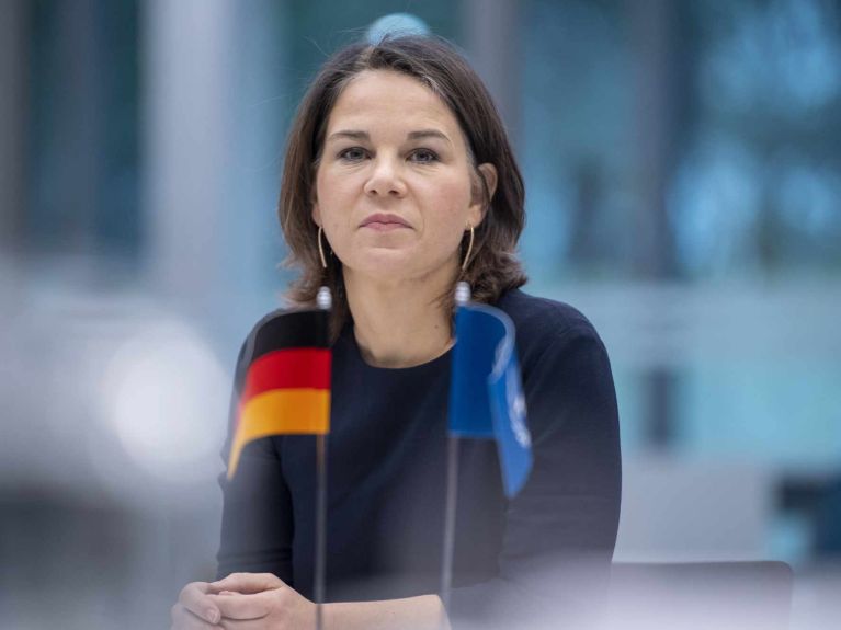 Annalena Baerbock, la ministre allemande des Affaires étrangères, en visite à La Haye