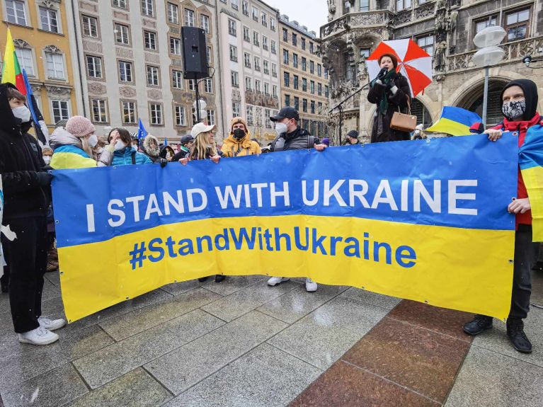 Manifestación en Múnich de solidaridad con Ucrania 