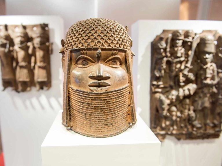 Three looted bronze artworks from Benin  