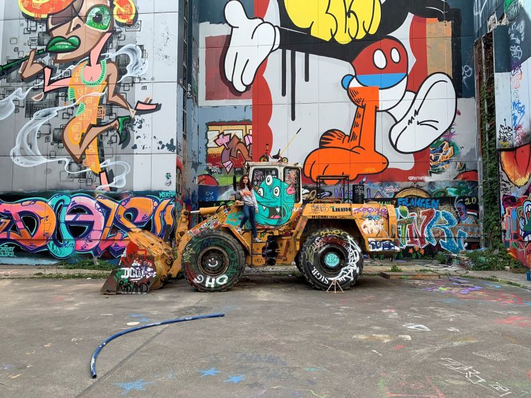“The area around the Teufelsberg has turned into a giant art canvas. There are a lot of bars, cafes and people playing guitar and singing together.”
