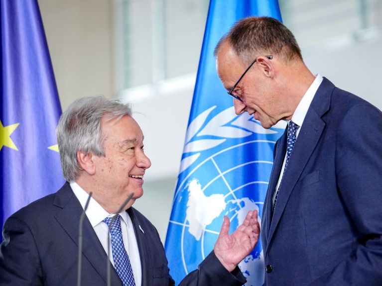UN-Generalsekretär António Guterres und Bundeskanzler Friedrich Merz UN-Generalsekretär António Guterres und Bundeskanzler Friedrich Merz
