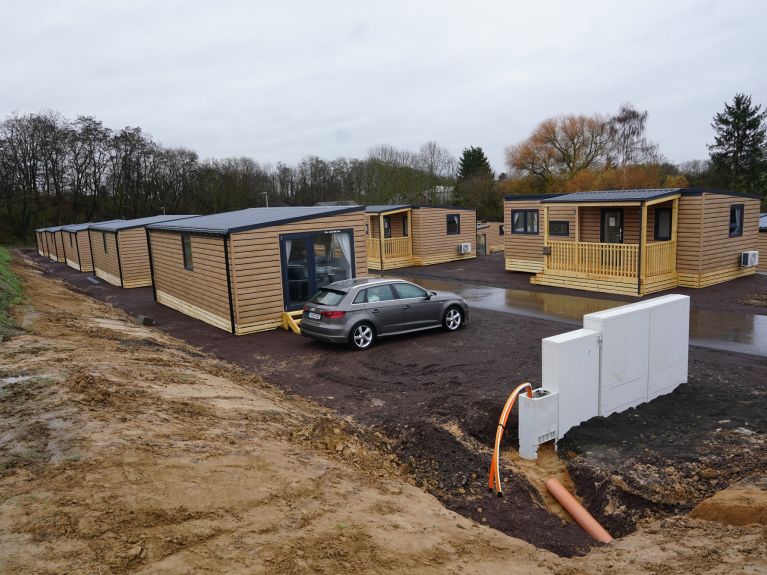 Tiny houses serve as emergency accommodation for flood victims