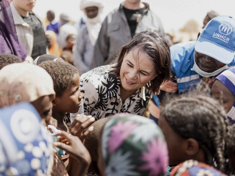 Deutschlands Außenministerin Baerbock bei einem Besuch in Niger 