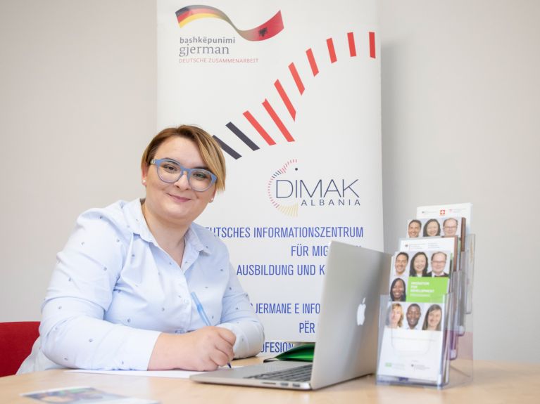 Dorisa Lala, a counsellor at DIMAK in Albania