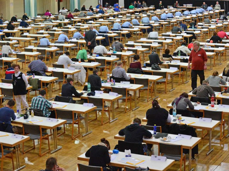 Exame final em Erfurt, na IHK da Turíngia 