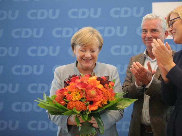 Em 2017, a CDU venceu as eleições com Angela Merkel. 