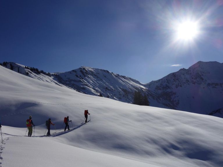 On the ice climbing course