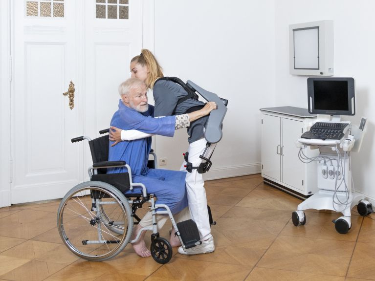 Exoskeletons are also useful in the care sector. 