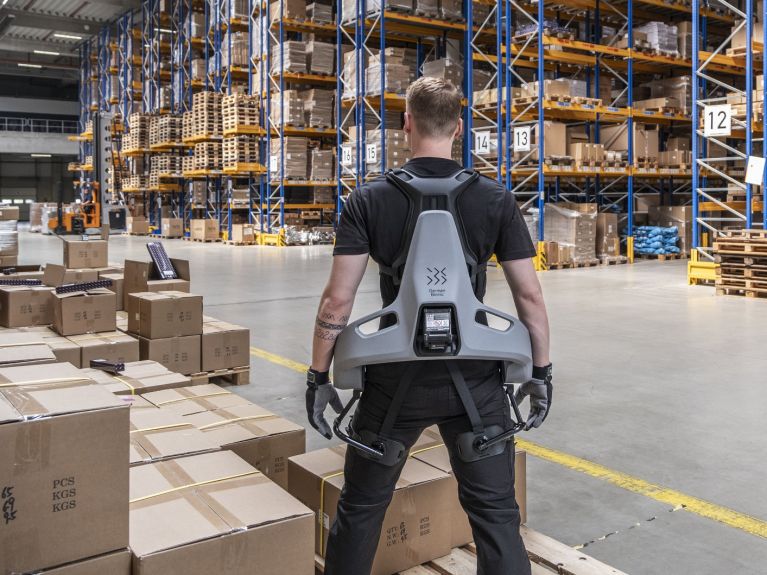 German Bionic uses “exoskeletons” to assist with physical activities. 