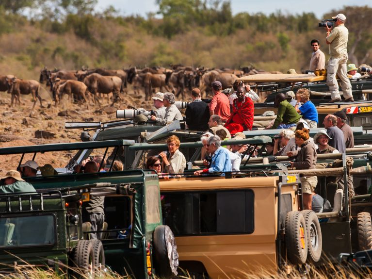 Turyści w rezerwacie Masai Mara, 2008 r. 