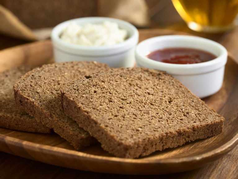 Slides of pumpernickel bread 