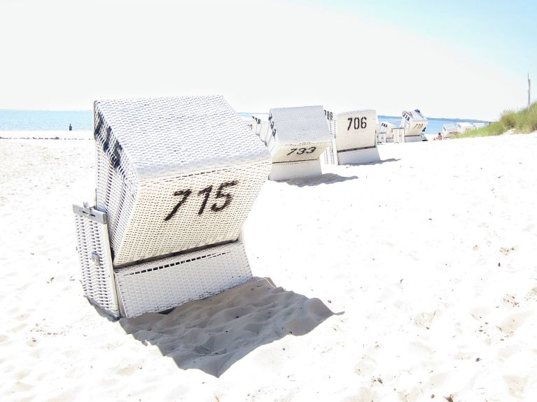 Beach chairs on the North Sea