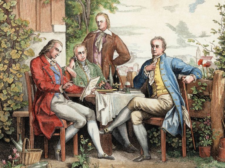 Wilhelm und Alexander von Humboldt mit Schiller und Goethe in Jena Wilhelm und Alexander von Humboldt mit Schiller und Goethe in Jena