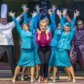 Dress rehearsal with dancers for the play “Messeschlager Gisela” on the stage of the Cottbus State Theatre