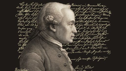 Immanuel Kant vor der Faksimile eines Briefes an seinen Bruder