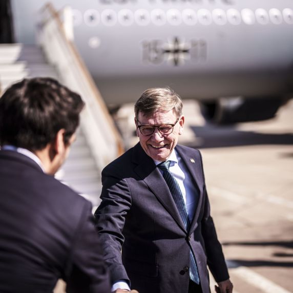 Bundesaußenminister Wadephul bei seiner Ankunft in Damaskus