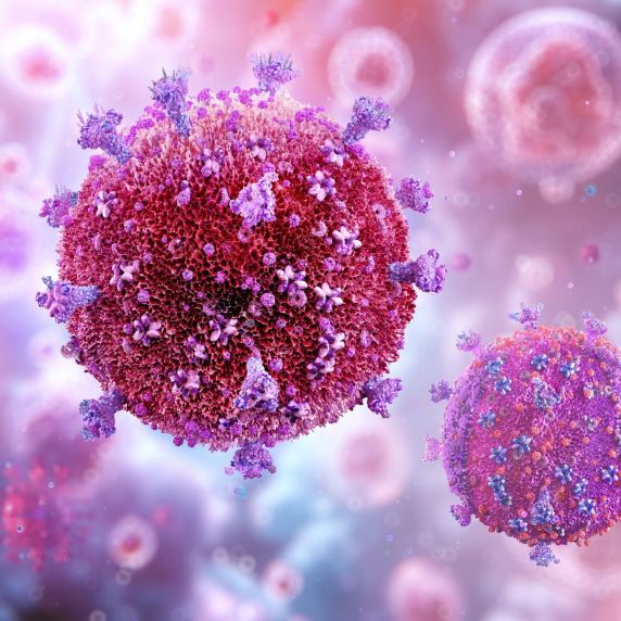 Nahaufnahme des HIV-Virus 