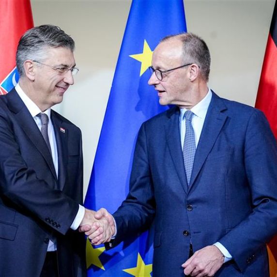 Friedrich Merz (r.) und Andrej Plenković
