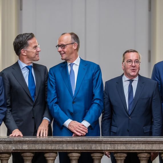 Nato-Generalsekretär Marc Rutte mit Bundeskanzler Friedrich Merz in Berlin