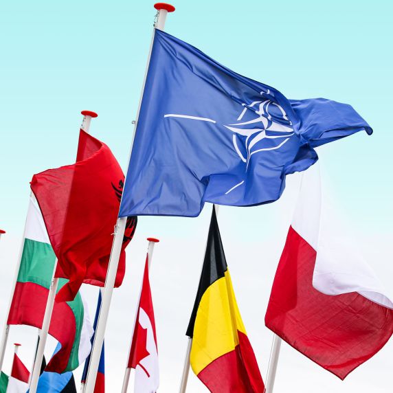 The NATO flag 