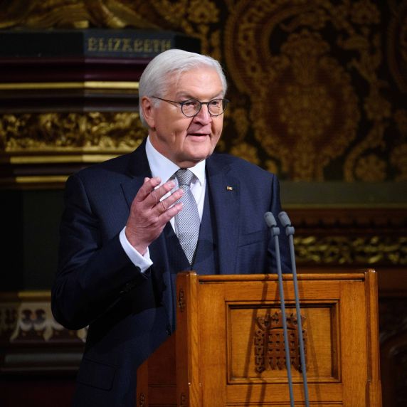 Bundespräsident Steinmeier spricht im Westminister-Palast vor dem britischen Parlament. 