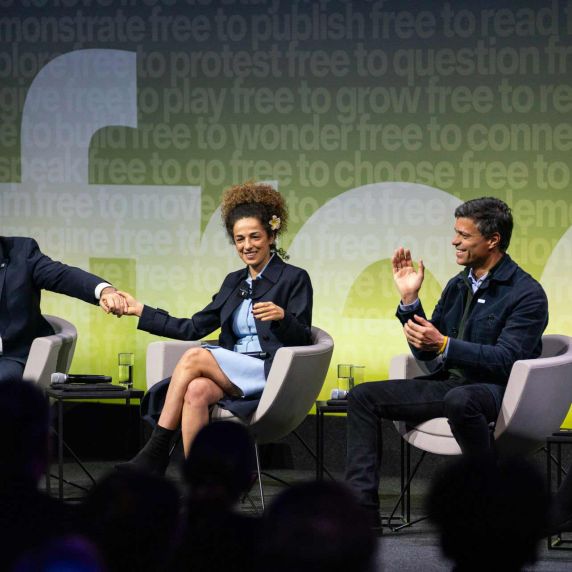 Garry Kasparov, Masih Alinejad und Leopoldo López bei der World Liberty Conference in Berlin