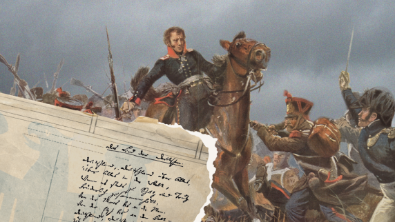 Darstellung der Völkerschlacht bei Leipzig im Oktober 1813 