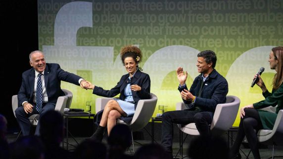 Garry Kasparov, Masih Alinejad und Leopoldo López bei der World Liberty Conference in Berlin