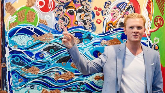 Das Gemälde „Life below Water“ zeigt das 14. Nachhaltigkeitsziel: Ozeane, Meere und Meeresressourcen im Sinne nachhaltiger Entwicklung erhalten und nachhaltig nutzen.