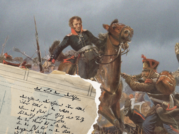 Darstellung der Völkerschlacht bei Leipzig im Oktober 1813 