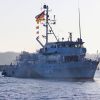 Das Minenjagdboot „Fulda“ verlässt den Marinestützpunkt Kiel-Wik