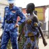 Indische UN-Soldatin beim Friedens-Einsatz in Liberia 2007.