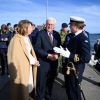 Bundespräsident Steinmeier und seine Frau Elke Büdenbender beim Besuch des Marinestützpunkts Berga in Schweden.