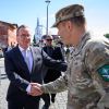 Verteidigungsminister Boris Pistorius bei der Übergabe an das 1. Deutsch-Niederländisches Korps in Estland.