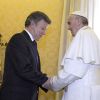 Kolumbiens Präsident Juan Manuel Santos mit Papst Franziskus