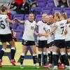 Toreschießen macht Freude: das deutsche Nationalteam. 