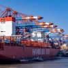 Containerschiffe im Hamburger Hafen 