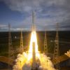Ariane 6 startet zu einem Testflug in Kourou. 