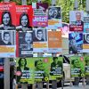 Wahlkampf in Deutschland: Plakate an einer Straße in Heidelberg