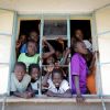 Refugee children from South Sudan in a refugee settlement in Uganda.