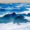 Blick über die bayerischen Alpen. 