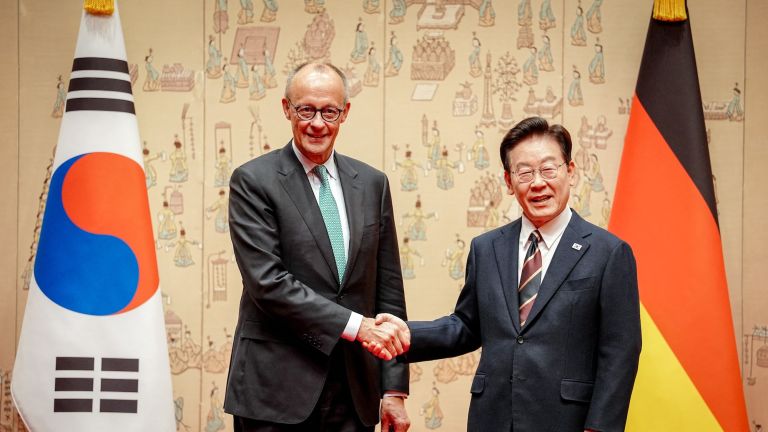 Friedrich Merz und Lee Jae-myung