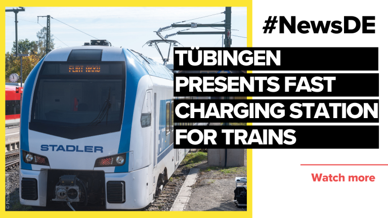 Tübingen municipal utilities present fast charging station for trains I #NewsDE