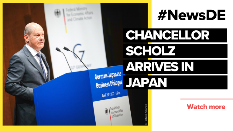 Chancellor Olaf Scholz arrives in Japan