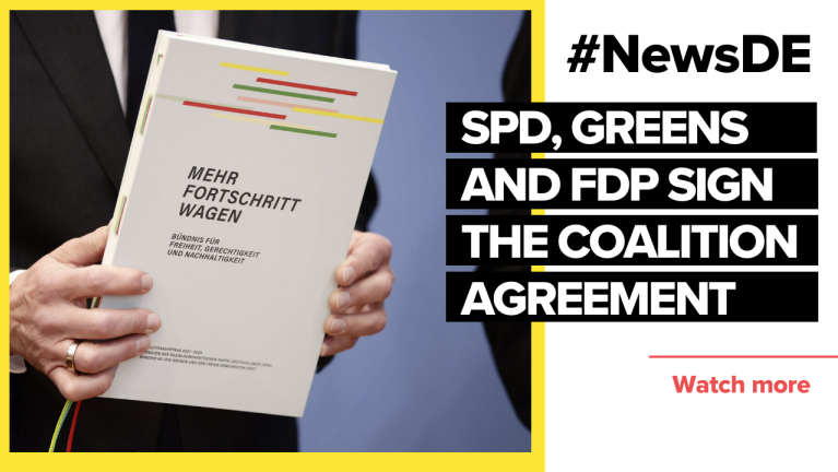 SPD, Greens and FDP: traffic lights sign coalition agreement 